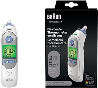 Braun ThermoScan 7 Thermomètre auriculaire | Technologie Age Precision | Affichage numérique avec code couleur | Convient aux bébés et aux nourrissons | Marque #1 auprès des médecins(1) - Image 1