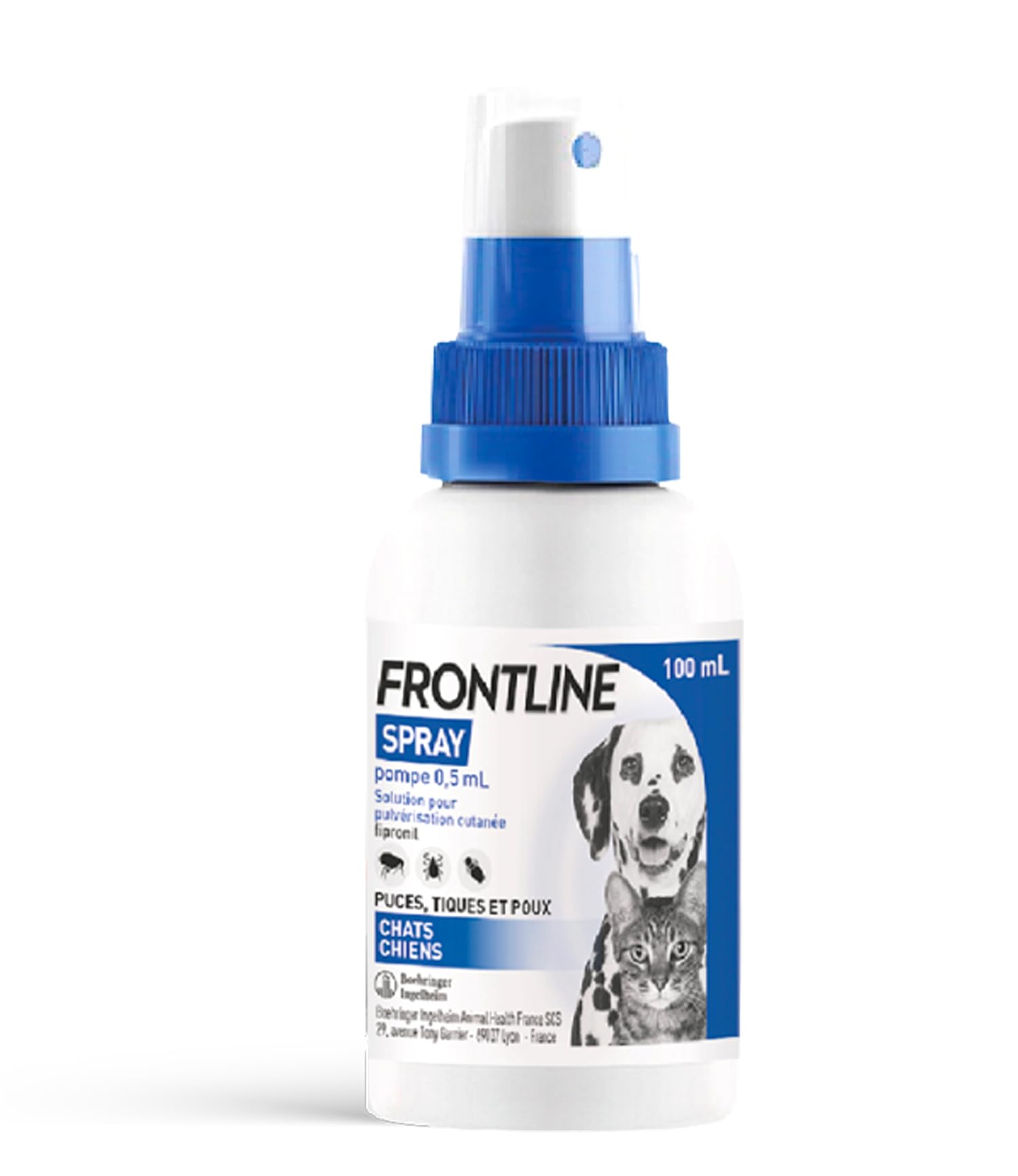FRONTLINE Pump Spray 1 ml – Anti-Parasitic Dog and Cat – Anti-Flea, Anti-Tick – Emergency Treatment for Massive Flea and Tick Infestation – For Dogs and Cats weighing -5 kg – 100 ml - Image 1