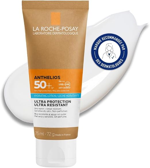 La Roche-Posay, Anthelios, Moisturising Sun Cream, SPF50+, Very High UVA and UVB Protection, Suitable for Sensitive Skin and Eyes, Water Resistant, Fragrance Free, 75 ml - Image 1