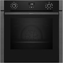 NEFF B3ACE2AG3, N 50 Four encastrable, 60 x 60 cm, fabriqué en Allemagne, écran LCD, porte cache rétractable, auto-nettoyage EasyClean Hydrolyse, brunissage uniforme CircoTherm, noir - Image 1