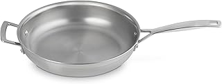 LE CREUSET Poêle, 28 cm, Inox 3-ply Intégral, Compatible avec Toutes Sources de Chaleur (Induction et Four Inclus), Argenté,96200228001100 - Image 1