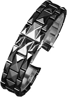 Bracelet de Montre en céramique Compatible avec la série Dior VIII, Noir et Blanc, Type à Bouche Convexe, Type à Bouche arquée, 17 mm, 15 mm(Black,15mm) - Image 1