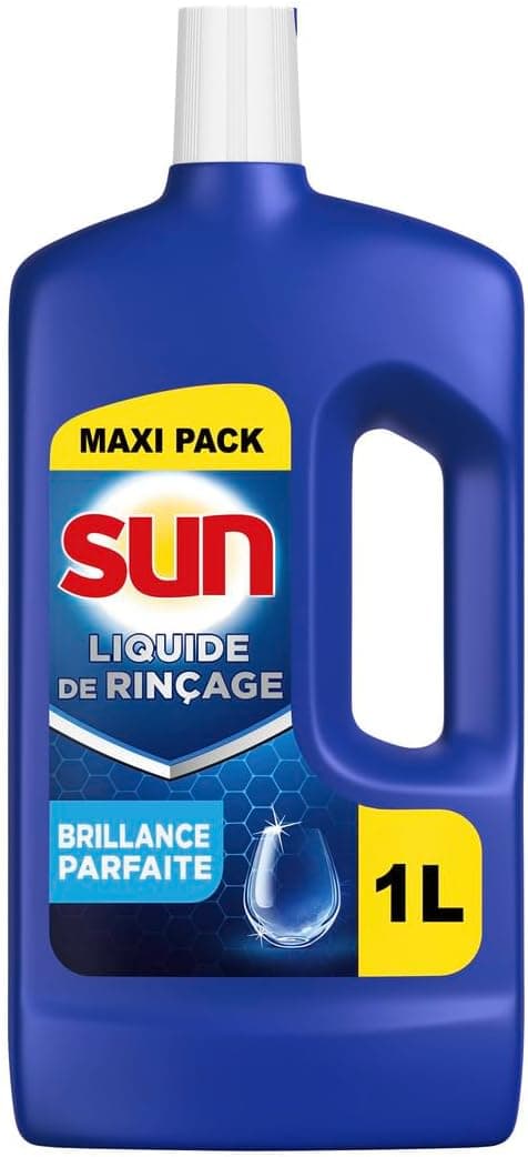 Sun Dishwasher Rinse Liquid Perfect Shine – 1 L – 2 x More Shine – Prevents Limescale Deposits on Dishes