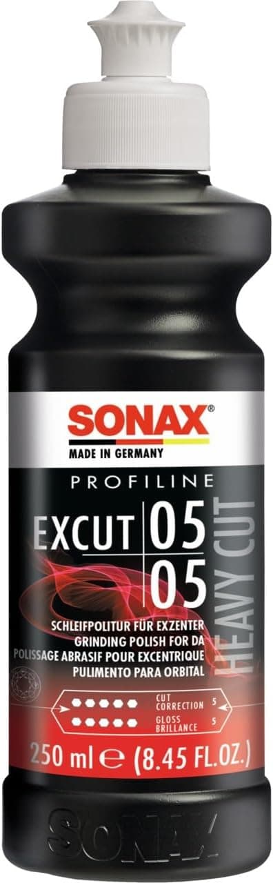 SONAX PROFILINE ExCut 05-05 (250 ml) pâte abrasive pour polisseuses excentriques avec finition brillante pour peinture rayée | Réf: 02451410