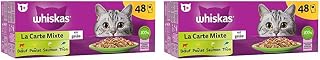 WHISKAS Repas - 48 Sachets Fraîcheur - La Carte Mixte (4 variétés) - Pâtée pour Chat Adulte en Gelée – Nourriture Humide Complète & Equilibrée, Adaptée aux Chats Stérilisés (Lot de 2) - Image 1