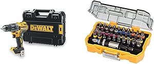 DEWALT - XR 18V Drill - DCD791NT-XJ - Compact Cordless Drill with TSTAK Case & Box of 32 Heavy Duty and Precise 25mm Screwdriver Bits - 32-Piece Assortment - Image 1