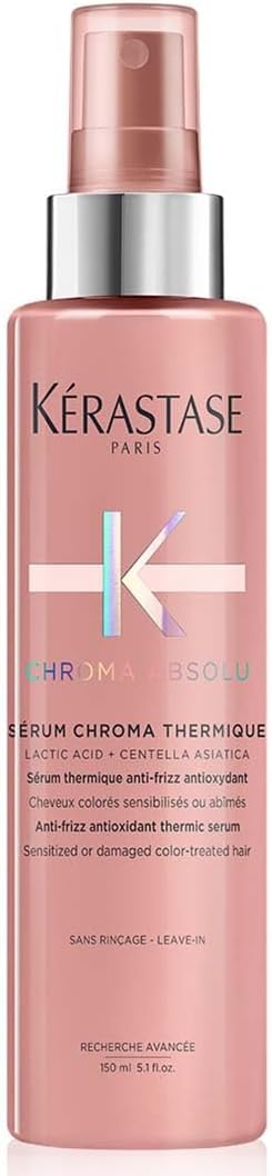 Kérastase, Chroma Absolu, Thermo-Protective, Moisturizing & Anti-Frizz Serum, No Rinse, For Sensitized or Damaged Colored Hair, Chroma Thermal Serum, 150 ml - Image 1