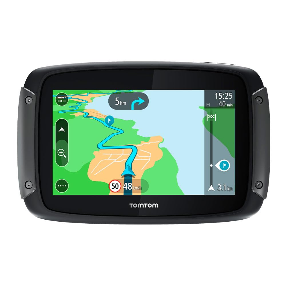 TomTom GPS Moto RIDER 500 - 4,3 pouces Cartographie Europe 49, Traffic, Zones de Danger, Appel Mains-Libres, Compatible Siri et Google Now - Image 1