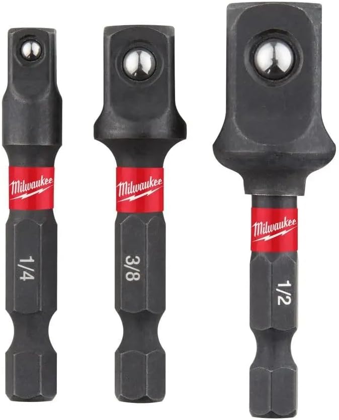 SHOCKWAVE IMPACT DUTY MILWAUKEE 4932479228 SET OF 3 ADAPTERS, BLACK - Image 1