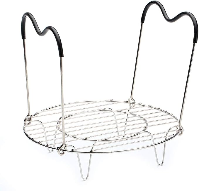 Trivet with Handles Heat Resistant Silicone Compatible with Instant Pot Accessories 6 and 8 Liter, Stainless Steel Trivet Holder for Pressure Cooker (A1) - Image 1