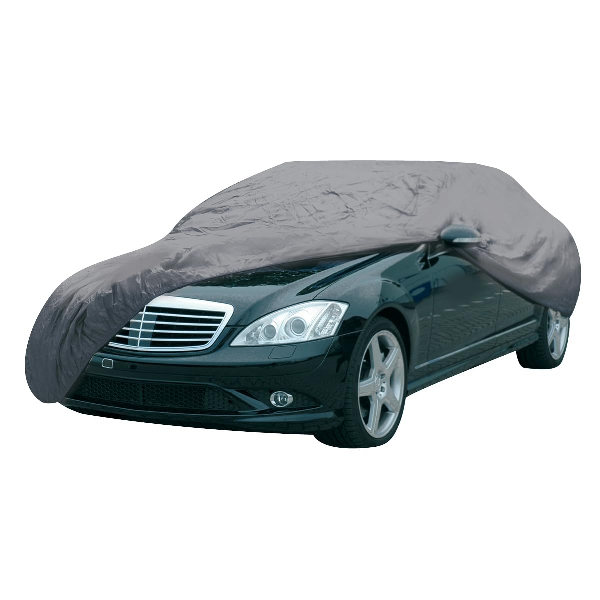 Dunlop XL Universal Car Cover 534 x 178 x 120 cm Waterproof Cover with Elastic Cord and Rings for Indoor and Outdoor Use Grey - Image 1