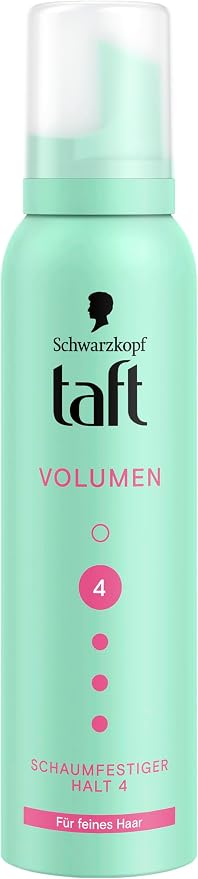 Schwarzkopf TAFT Styling Mousse Volume (150 ml), Hold Level 4, Hair Mousse for Fine Hair, Volumising Foam, Prevents Hair Dryer Damage, No Sticking, Formula - Image 1