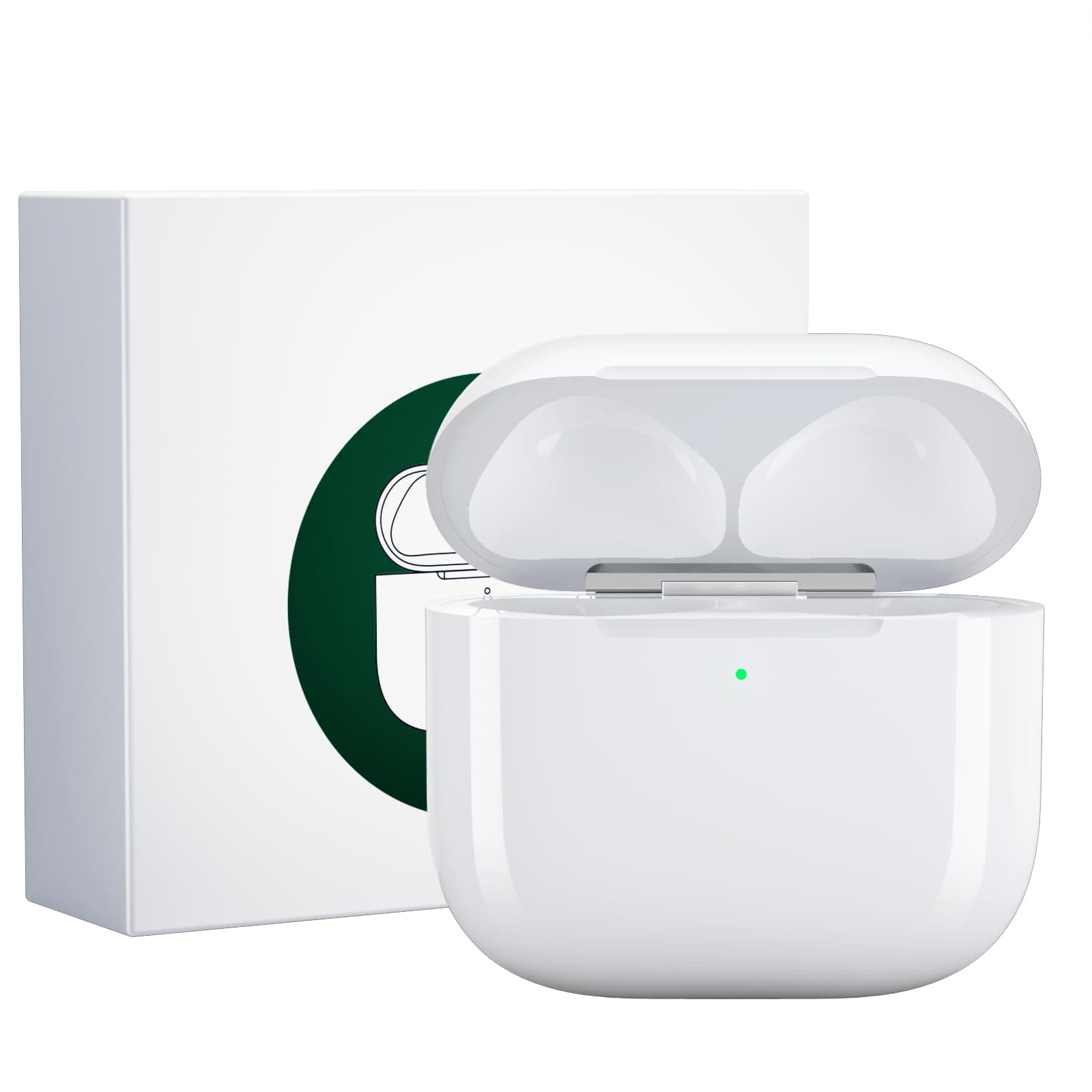Replacement Wireless Charging Case Compatible with AirPods 4, 450mAh Charging Case with Bluetooth Button for Pairing