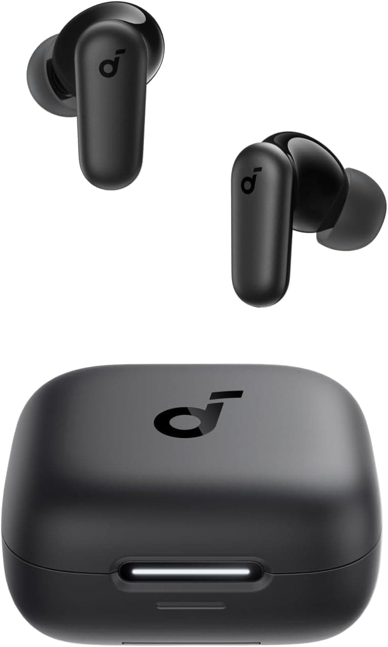 Soundcore Ecouteurs Bluetooth sans Fil P30i by Anker, Écouteurs sans Fil Reduction de Bruit Forte et Intelligente, Basses Puissantes, 45H d'autonomie, Étui 2-en-1 et Support pour téléphone, IP54