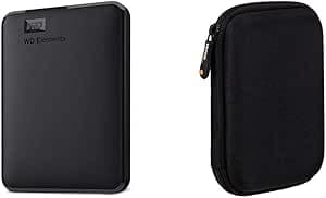 Western Digital WDBUZG0010BBK-WESN External Hard Drive 1 TB USB 3.0 & Amazon Basics Case for External Hard Drive