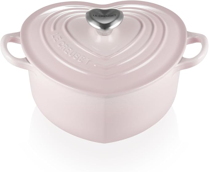 Le Creuset 21401207774455 21401207774455 Heart Shaped Saucepan with Cast Iron Heart Handle, 20 cm, Pink - Image 1