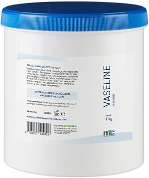 Medicalcorner24 White Vaseline, Skin Care Gel Body Care, Tattoo & Piercing Zone, 1kg - Image 1
