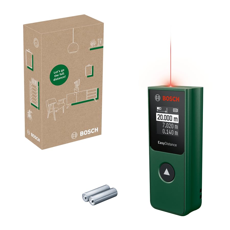 Télémètre laser Bosch EasyDistance 20 (mesure facile et précise jusqu'à 20 m, format de poche, commande à un bouton, dans une boîte en carton e-commerce) - Image 1