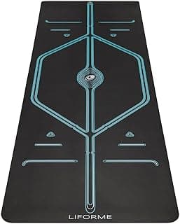 Liforme XL Yoga Mat – Free Yoga Bag Included - Patented Alignment System, Warrior-like Grip, Non-slip, Eco-friendly, sweat-resistant, long, wide, 4.2mm thick mat for comfort