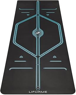 Liforme XL Yoga Mat – Free Yoga Bag Included - Patented Alignment System, Warrior-like Grip, Non-slip, Eco-friendly, sweat-resistant, long, wide, 4.2mm thick mat for comfort - Image 1