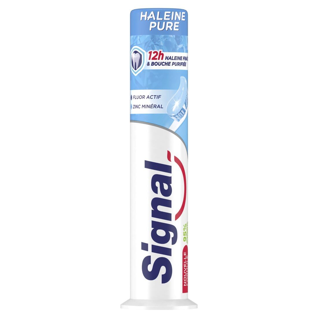 SIGNAL - Pure breath toothpaste measuring device - 12 hours of fresh breath - Purified mouth - 95% ingredients of natural origin - 100 ml - Image 1