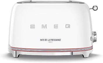 Smeg, Grille-pain 2 Tranches TSF01IDFEU, 2 Fentes 36 mm, 6 Niveaux de Brunissage, Fonction Chauffage, Décongélation et Bagel, Éjection Automatique du Pain, Ramasse Miettes, 950 W, Ines de la Fressange - Image 1
