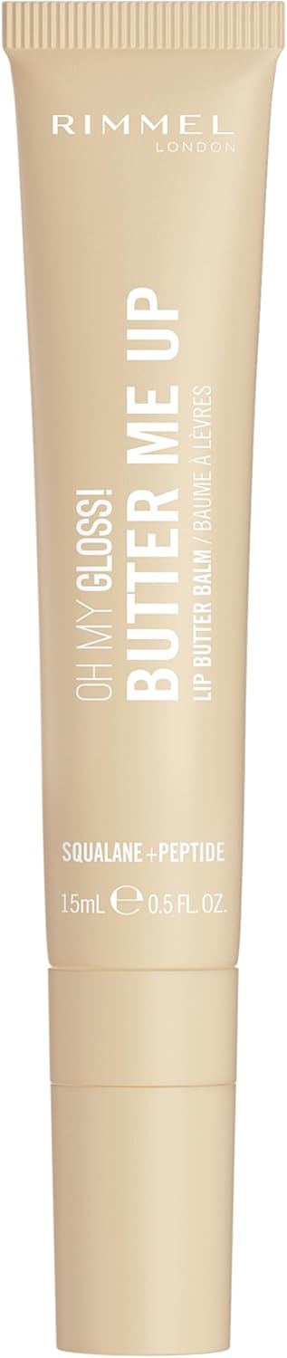 Rimmel London Oh My Gloss Butter Me Up Baume à lèvres 001 Vanilla Frost, hydratant, teinté, Soin des lèvres, Hydratation, Nourrissant, Squalane, 15 ml - Image 1
