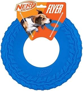 Nerf Dog Jouet pour chien en caoutchouc - Disque volant léger et durable - Flotte dans l'eau - Idéal pour la plage et la piscine - 25,4 cm de diamètre - Pour chiens de taille moyenne et grande - Unité