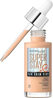 Maybelline New York - Fond de Teint Fluide - Glow & Soin de la Peau - À la Vitamine C - Longue Tenue 24H - Formule Vegan - Superstay Skin Tint - Teinte : 21 - 30 ml - Image 1
