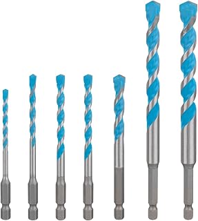 Bosch 7x Coffret de forets EXPERT HEX-9 Multi Construction (pour Béton, Carreaux de céramique tendres, Ø 4-12 mm, Professional Accessoire Perceuse) - Image 1