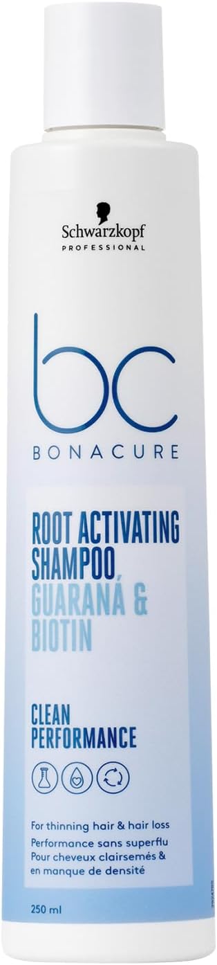 Schwarzkopf Professional Bonacure Root Activating Shampoo For Thinning Hair Superfood Complex Guaraná And Biotin Resistance Reduces Hair Loss Purifying Vegan Formula 250ml - Image 1