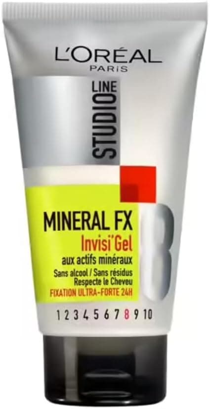 L'Oréal Paris - Ultra-Strong Fixing Styling Gel - Enriched with Mineral Actives - Residue-free 24-Hour Hold - All Hair Types - Studio Line Mineral Fx - 150 ml