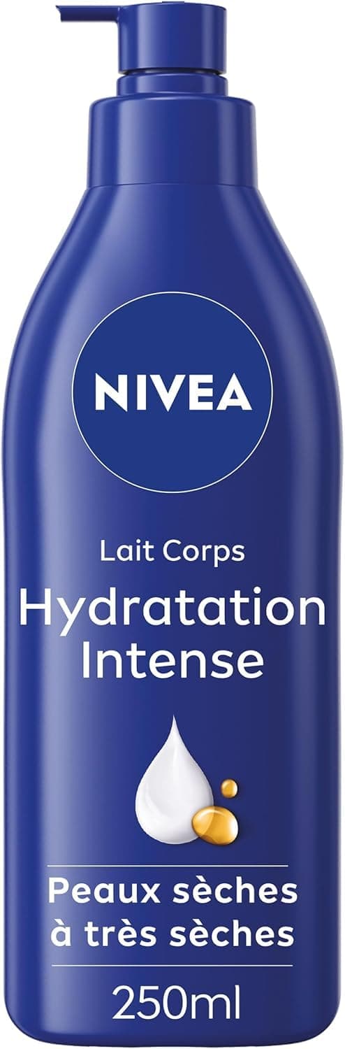 NIVEA Intense Hydration Body Lotion 72H (1 x 250ml) - Nourishing Milk with Pure Hyaluronic Acid & Sweet Almond Oil - Moisturizing Body Cream for Dry to Very Dry Skin