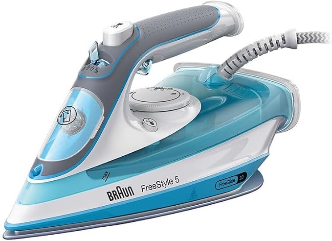 Braun Household Braun TexStyle 5 SI 5006 BL Steam Iron with FreeGlide 3D Ironing Sole, Vertical Steam, 2600 Watt, Steam Jet 180 g/min, 300 ml Water Tank - Image 1
