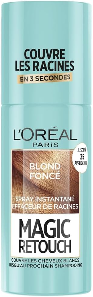 L'ORÉAL PARIS - Instant Root & White Hair Corrector Spray - Men & Women - Magic Retouch - Dark Blonde - 75ml - Image 1