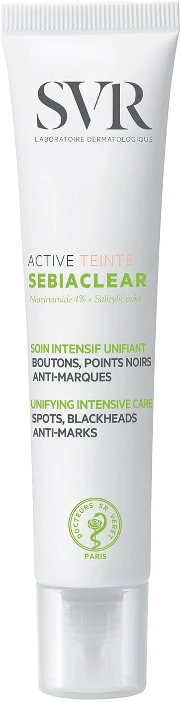 SVR - Sebiaclear Active Tinted - Anti-blemish tinting treatment – Evens out the complexion & mattifies – Acne-prone oily skin – Niacinamide 4% & Salicylic Acid – 40 ml - Image 1