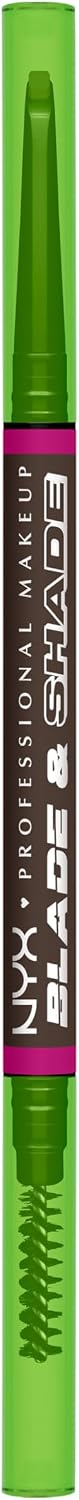 NYX Professional Makeup - Crayon à Sourcils - Mine Fine et Mine Plate - Formule Sans Bavure et Sans Transfert - Tenue Longue Durée 16H - Formule Vegan - Blade & Shade - Teinte : Ash Brown - Image 1