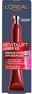 L'Oréal Paris Soin Anti-Âge pour les Yeux à Triple Action pour Femmes : pour atténuer les rides, réduire les cernes, peau plus ferme avec Pro-Rétinol, Vitamine C et Acide Hyaluronique, Revitalift - Image 1