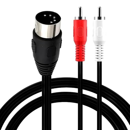 1.5M Stereo Audio Cable DIN Male RCA Male to RCA Male to RCA Cable Midi to RCA Stereo Compatible with Bang & Olufsen Naim Quad Systems - Image 1