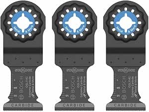 BOSCH Starlock OSL114C-3 Oscillating Metal Carbide Plunge Cutting Blades for Cutting Iron Bars, Metal, Wood with Nails, Drywall and Tile 1.5" (3 Pack)