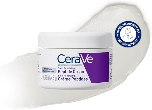 CeraVe - Skin Renewing Anti-Wrinkle Peptides Cream - Firming Night Face Cream - Rebounded Skin After 8 Weeks* - Peptides + Niacinamide + 3 Ceramides - Suitable for Sensitive Skin - 48g - Image 1