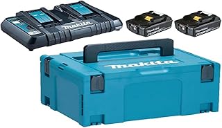 PACK MAKITA ÉNERGIE 18 V LI-ION (2 BATTERIES 5 AH + 1 CHARGEUR DOUBLE) AVEC COFFRET MAKPAC-197629-2 - Image 1