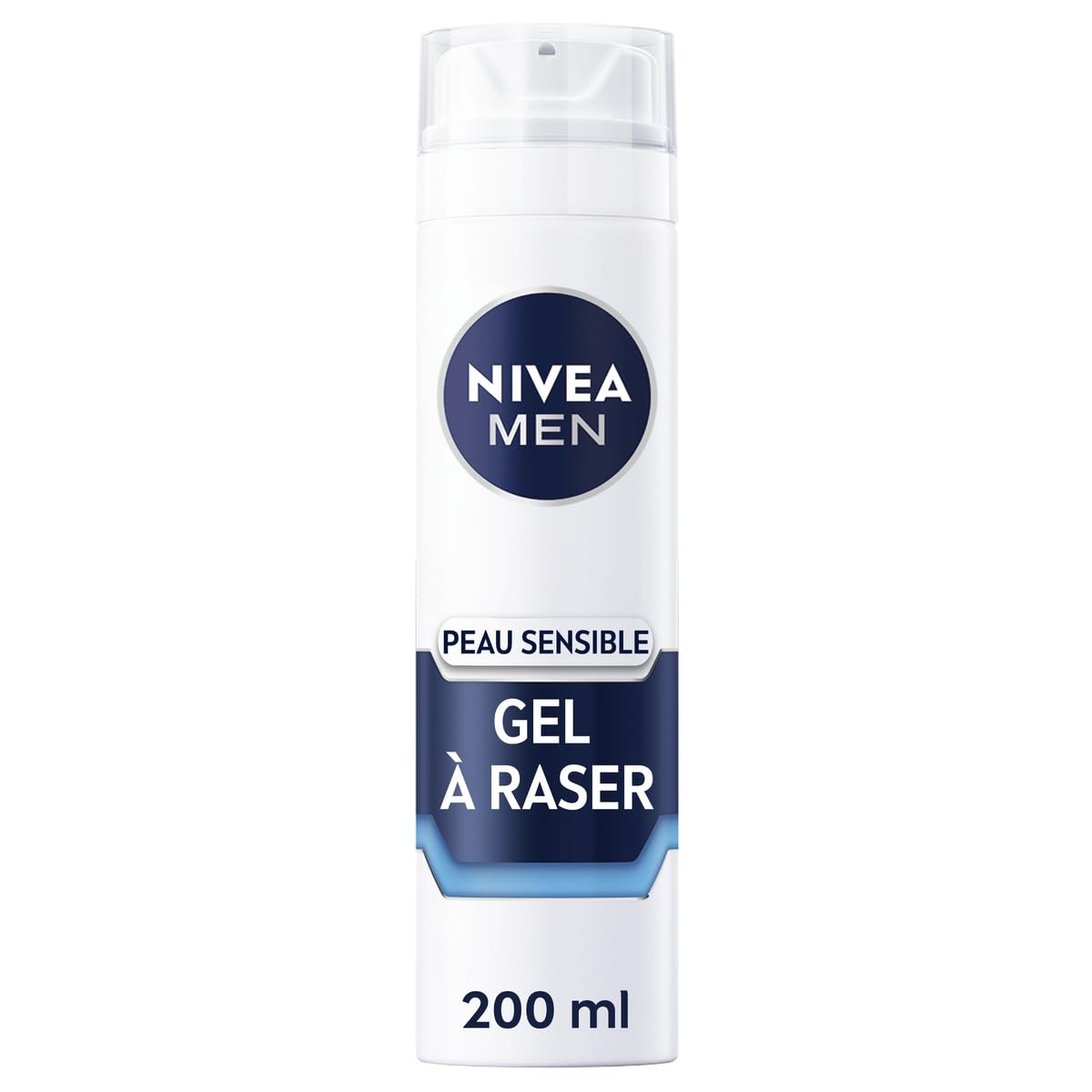 NIVEA MEN Sensitive Skin Shaving Gel (1 x 200 ml), shaving cream enriched with chamomile and witch hazel, 0% alcohol shaving treatment for men with sensitive skin - Image 1