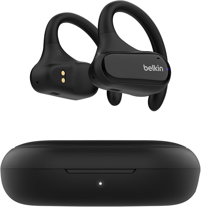 Belkin SoundForm ClearFit Wireless Free Earbuds (Lightweight and Comfortable Earbuds, IPX5 Waterproof, Wireless Bluetooth Earbuds for Hiking, Cycling, Running, etc) - Black - Image 1