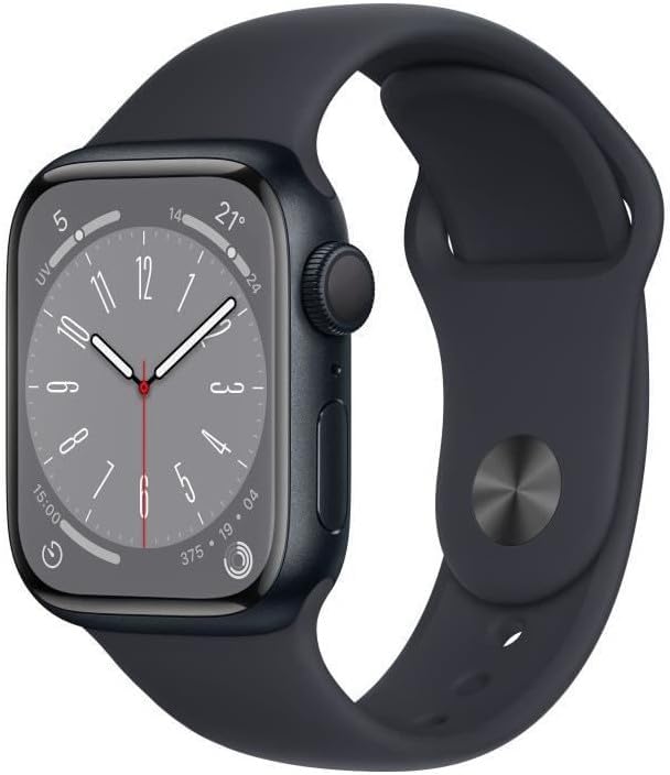 2022 Apple Watch Series 8 GPS, Boîtier en aluminium Minuit de 41 mm, Bracelet Sport Minuit - Regular - Image 1