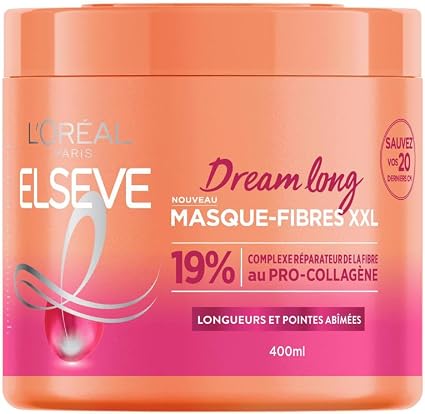 L'ORÉAL PARIS - XXL Fibre Mask - Long Hair - Damaged and Split Ends - Enriched with Pro-Collagen Repair Complex - Elsève Dream Long - 400 ml - Image 1