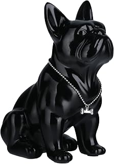French Bulldog Statue Resin Sculpture Decorative Sculpture for Home and Office Modern Art (23cm, Black) - Image 1