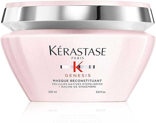 Kerastase Genesis Replenishing Anti-Loss Mask - 99% Hair Loss Due to Brushing Breakage - Edelweiss & Ginger Root - Silicone Free - Brittle & Weakened Hair - 200 ml - Image 1