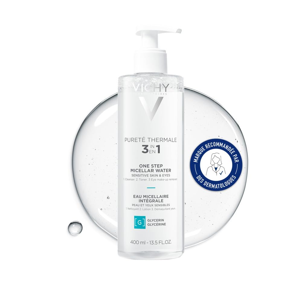 Vichy, Thermal Purity, Micellar Water - Cleanses and Removes Make-Up for Face and Eyes, Suitable for Sensitive Skin and Eyes, No Rinse, 400 ml - Image 1