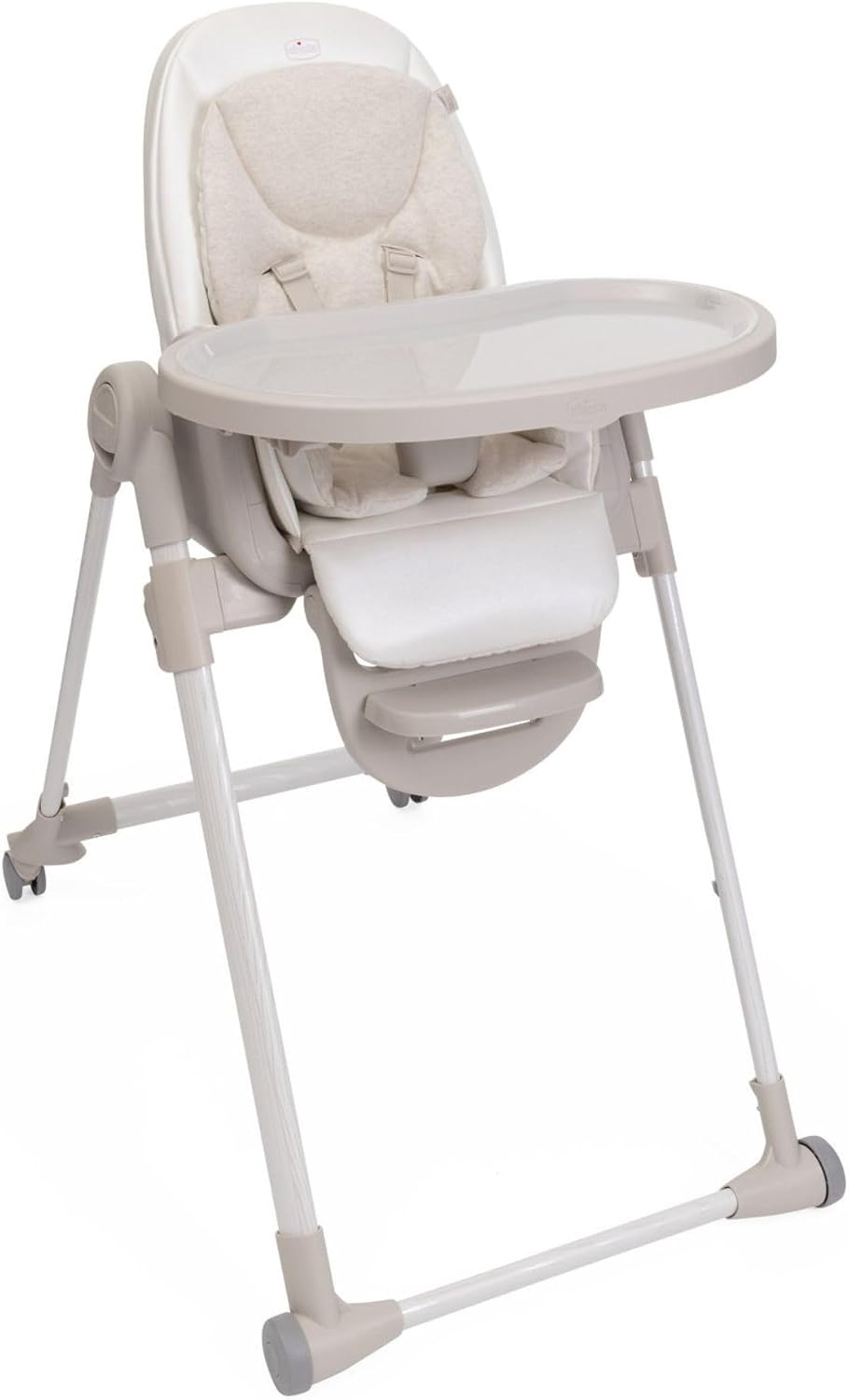 Chicco Polly Armonia Baby Highchair, Evolutionary for Children from 0 Months to 40 kg, 9 Levels of Height, 3 Tilt Positions, Adjustable Footrest, Compact Folding, 4 Wheels, White - Image 1